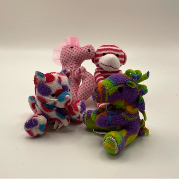 4 Whimzy Pets Mini Pink Seahorse Striped Monkey Colorful Zebra Spotted Cat - Picture 1 of 3